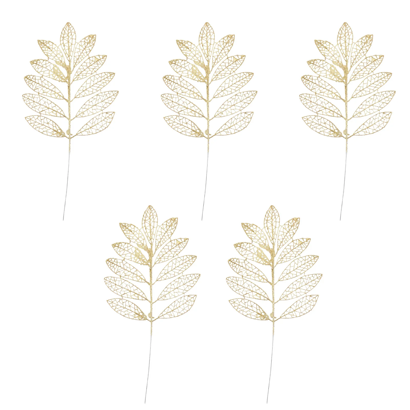 5Pcs Simulation Rose Leaf Decor Artificial Plant Leaves for Christmas Tree Pendant Home Decor Accessories Xmas Ornaments