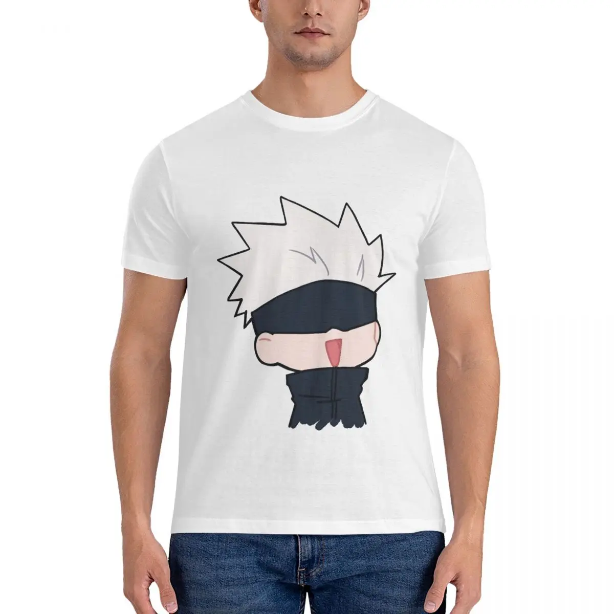 

Gojo Satoru New Arrival Mens T Shirts Tops Shirt Cotton Slim Fit