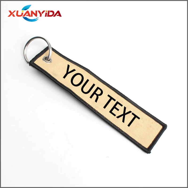 Personalized Custom Keychain Embroidery Craft Embroidered Double Sided Personalized Tell Me Your Text and Color