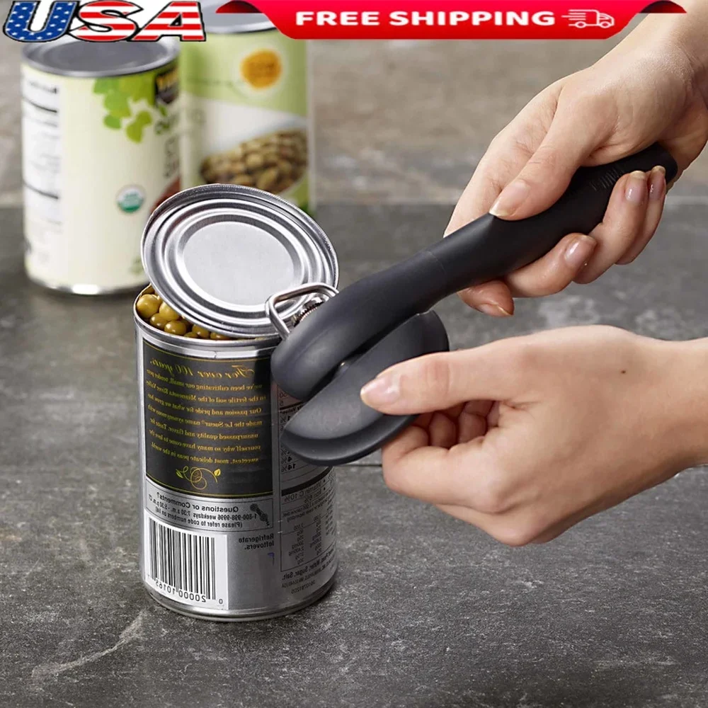 

Smooth Edge Can Opener Stainless Steel Cutting Wheel Ergonomic Design No Sharp Edges Easy Grip Handheld Kitchen Tool