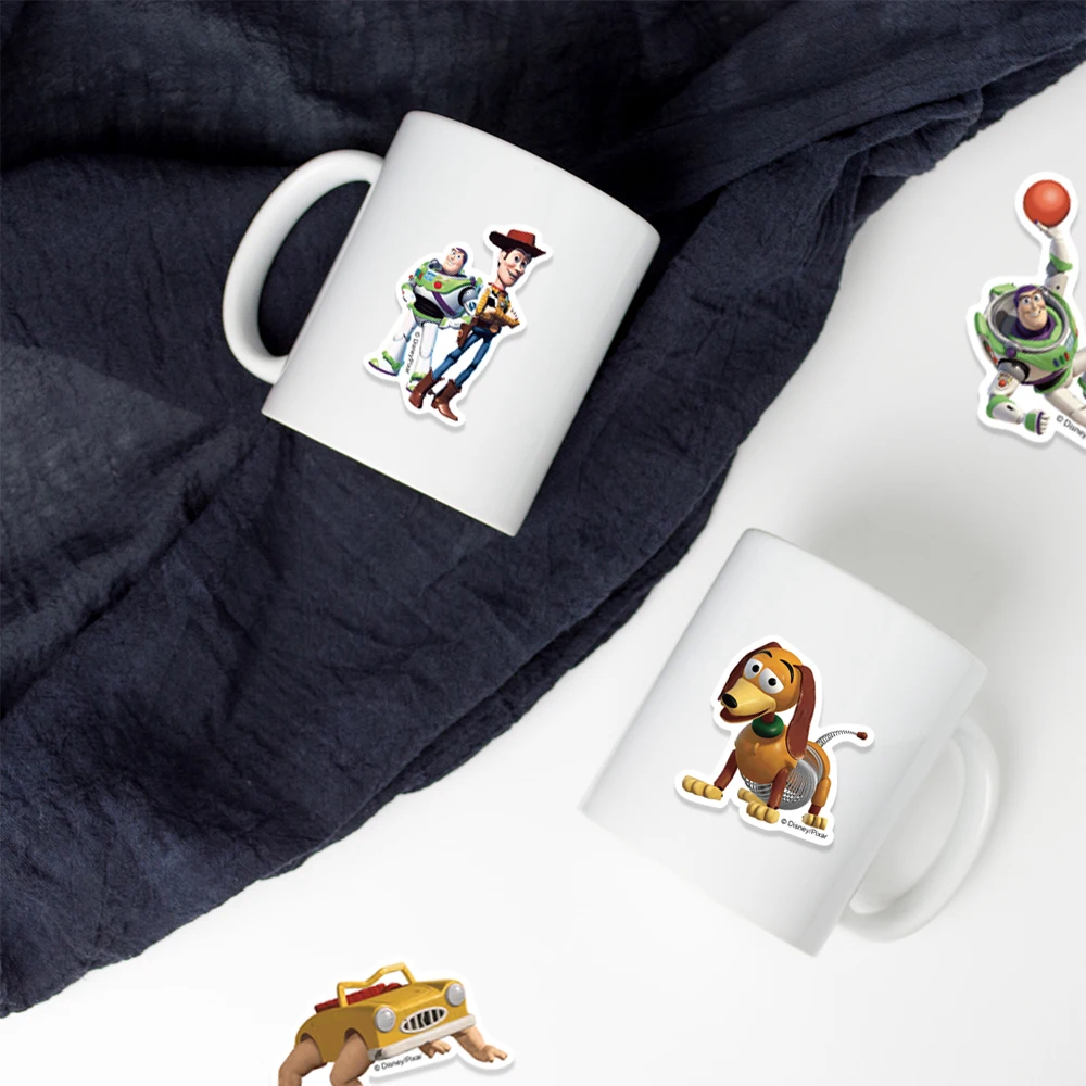 Disney-Juego de pegatinas de Toy Story, 50 Uds., para bricolaje, portátil, equipaje, monopatín, calcomanías divertidas de dibujos animados, decoraciones de regalo clásicas para fanáticos