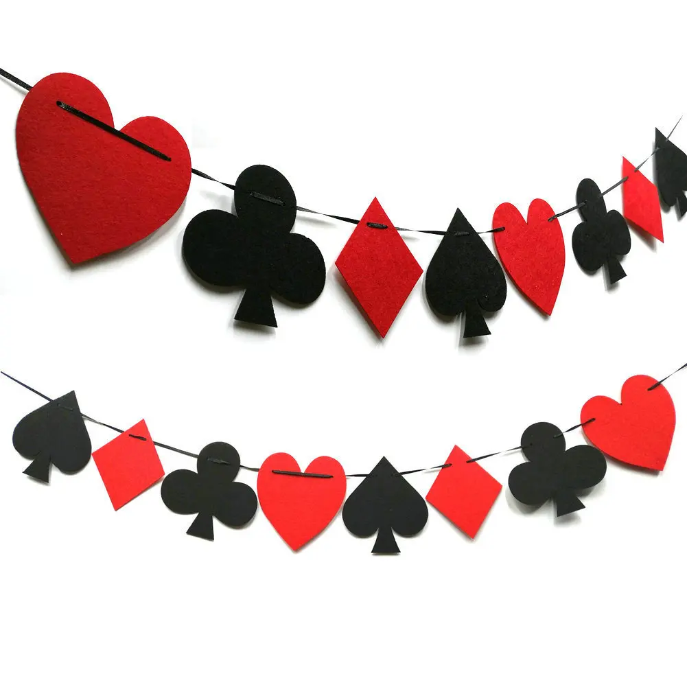 Casino Poker Birthday Theme Party Decorations Casino Happy Birthday Banner Poker Garland for Casino Night Poker Events Supplies