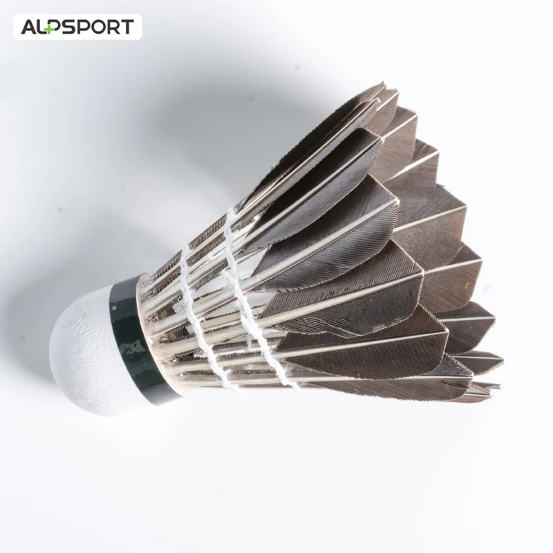 ALP 806 Kok Bulu Tangkis 12 Buah Bola Bulu Tangkis Bulu Angsa Hitam untuk Latihan Olahraga Bulu Tangkis 77 76 Shuttlecock Kecepatan