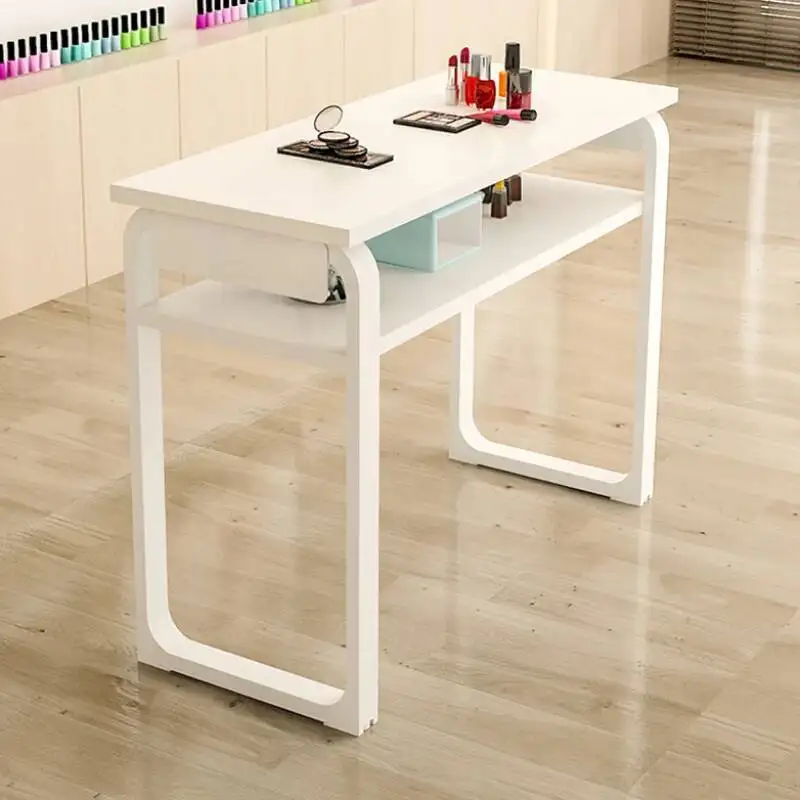 

Nail Desk White Vanity Modern Professionals Minimalist Metal Manicure Table Simple Portable Manicure Tafel Furniture HD50ZJ
