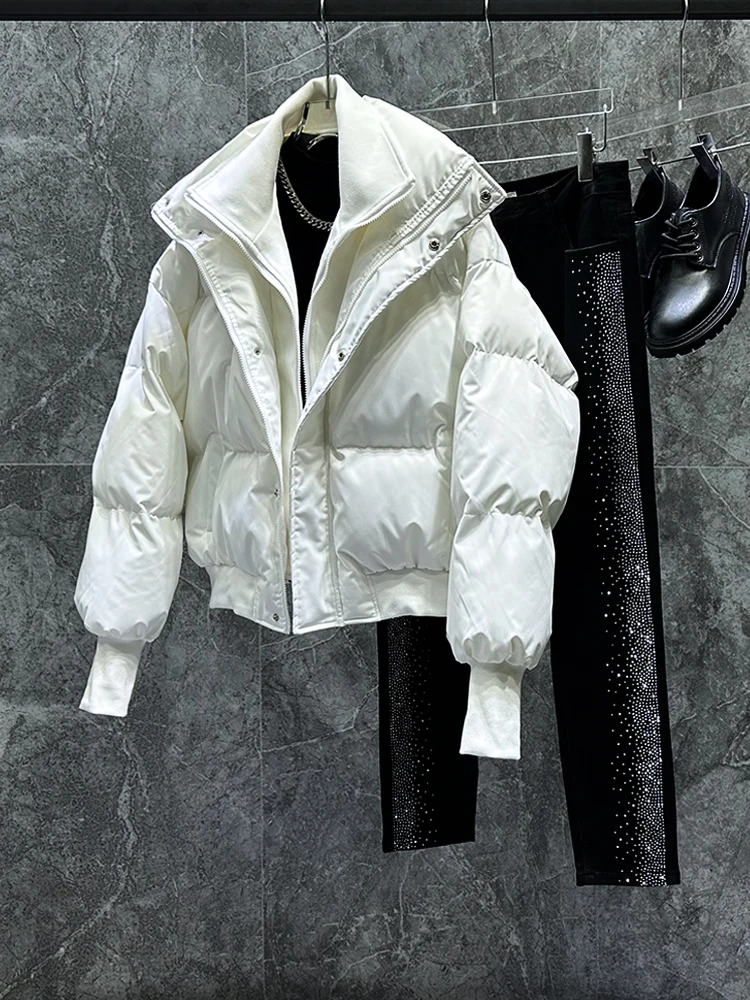 Nueva Chaqueta de algodón gruesa y cálida con cuello levantado para hombre, abrigo Popular juvenil holgado e informal a la moda para invierno