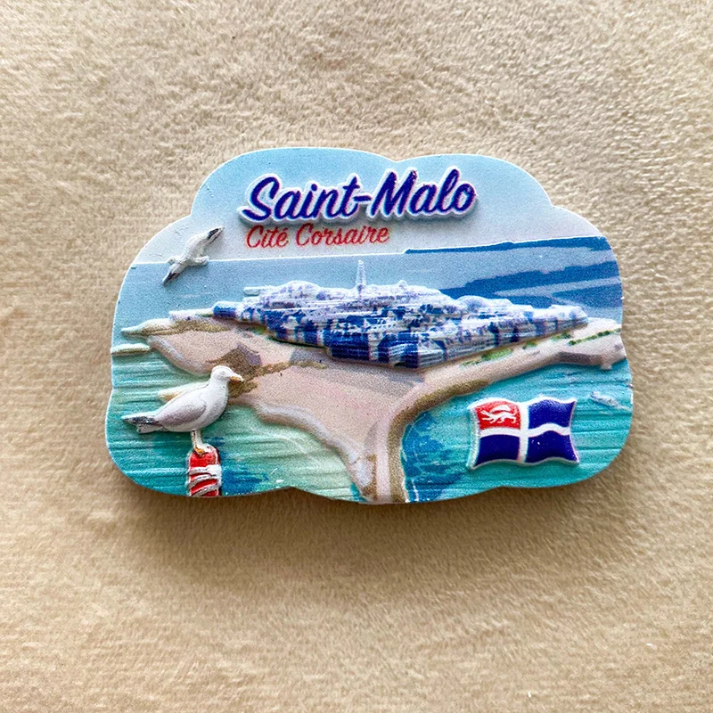 

Saint-Malo 3D Resin Fridge Magnet - French Seaside City's Cultural Heritage and History