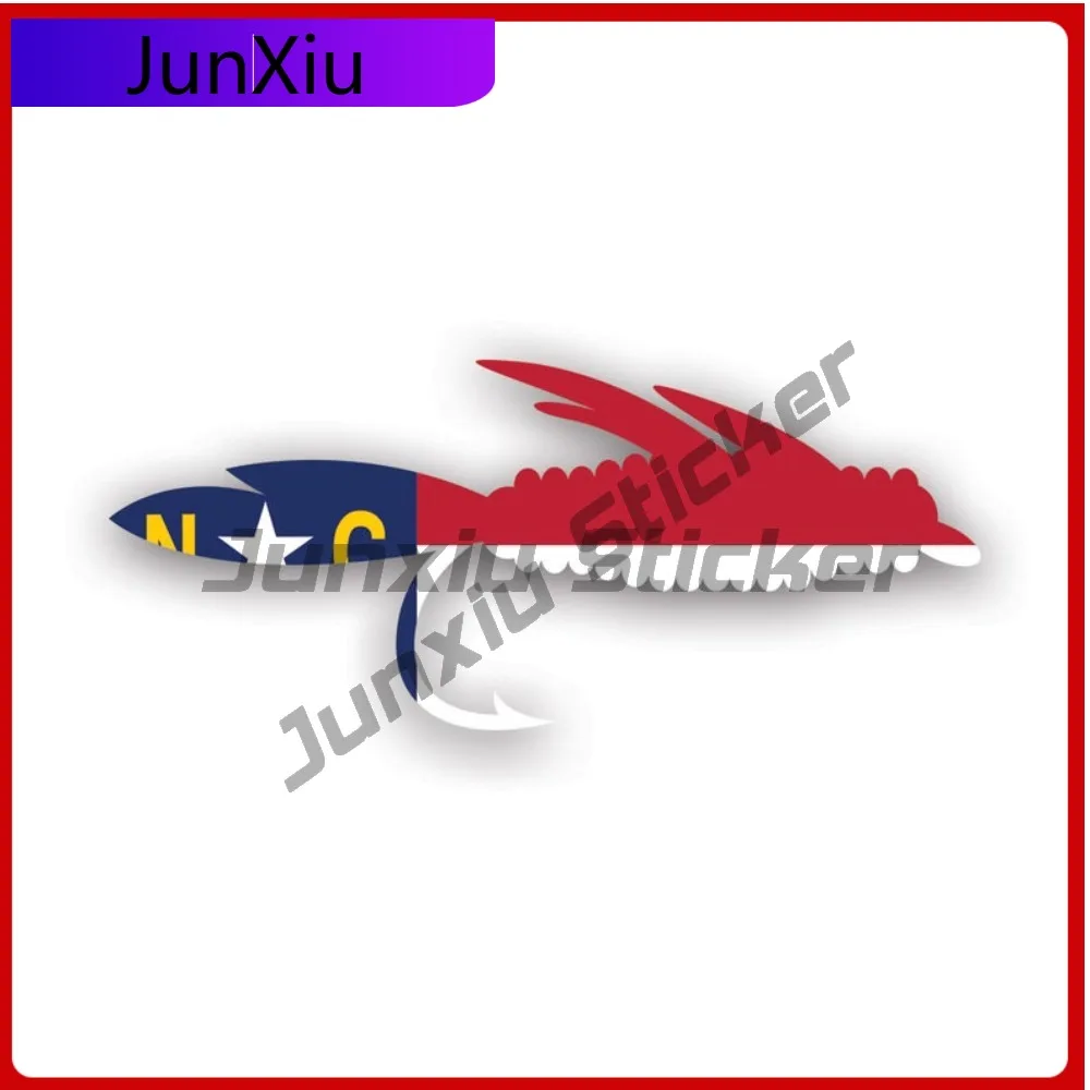 

Cute Cartoon North Carolina Fly Fishing Sticker Decal American Made Uv Protected Nc Cute Fish Lure Tackle Flies Rod Angler