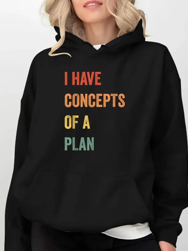 لدي مفاهيم خطة مضحك Quotedrawstring تعديل هود تصميم الرياضة مقنعين البلوز الرياضة الترفيه مقنعين الرباط
