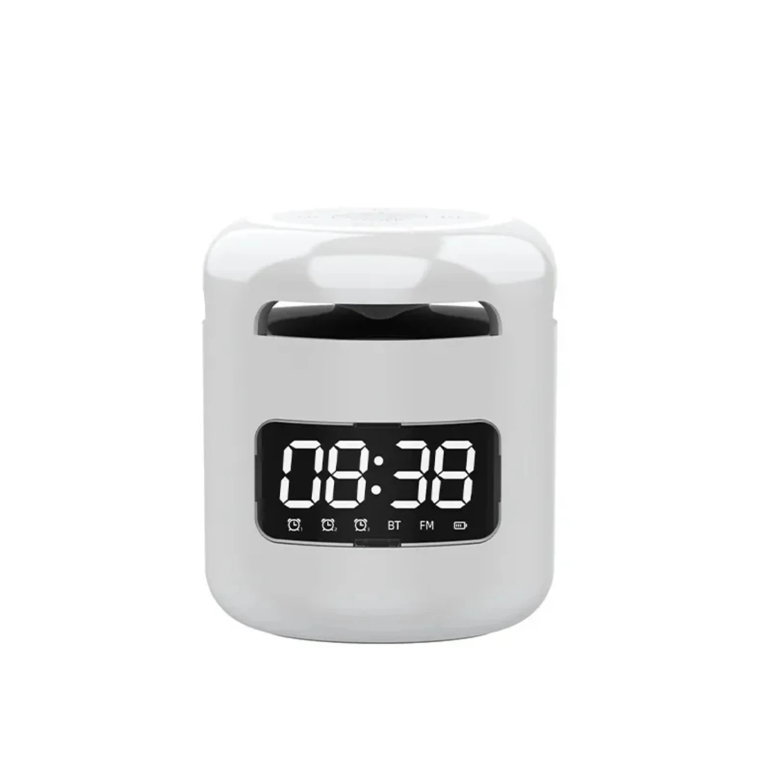 Wireless creative Bluetooth clock speaker small steel  outdoor alarm clock mini portable subwoofer Bluetooth speaker