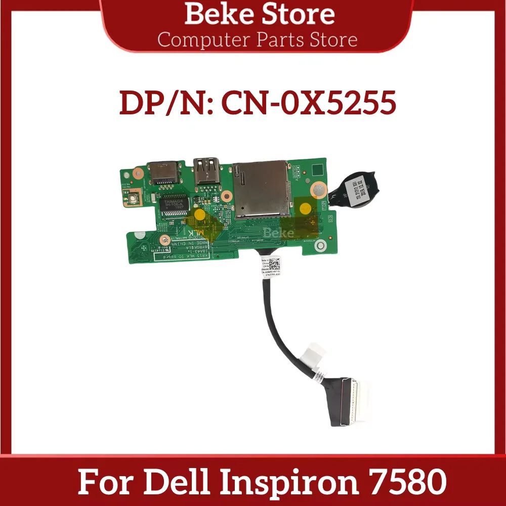 

Beke, новый оригинальный для DELL Inspiron 15 7580, кнопка питания, USB-считыватель SD-карт, печатная плата ввода-вывода 0X5255 CN-0X5255 X5255, быстрая доставка