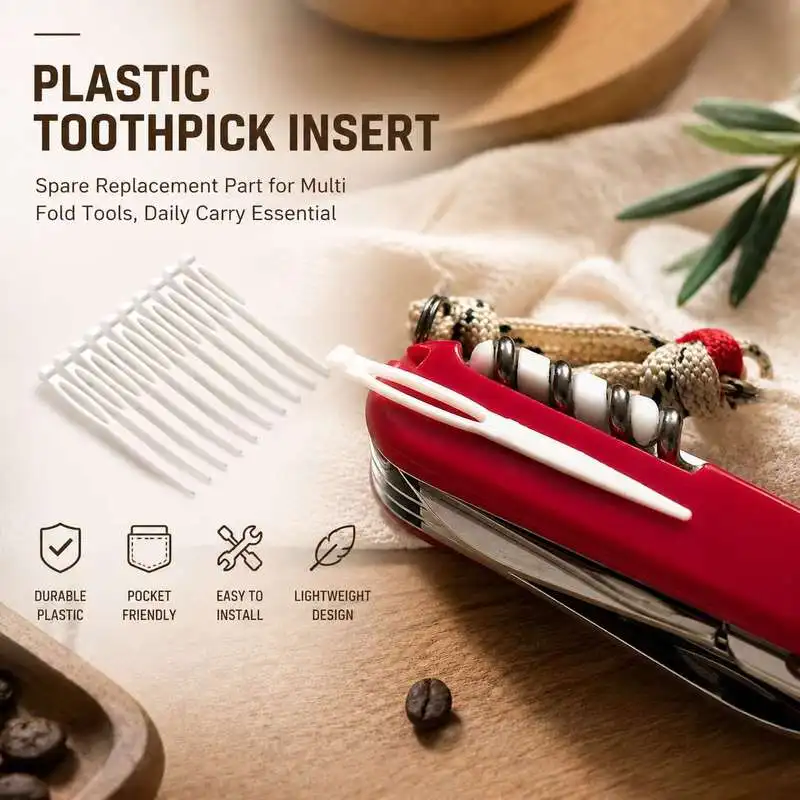 Spare Plastic Toothpick Insert Replacement Part Pocket Multi Fold Tool Accessory Daily Carry Outdoor Hand Tool Fitting
