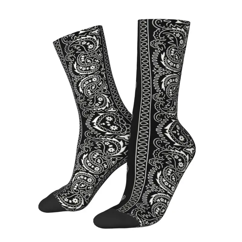 Bandana Blank White - Kustom cetak hitam dan putih Paisley
