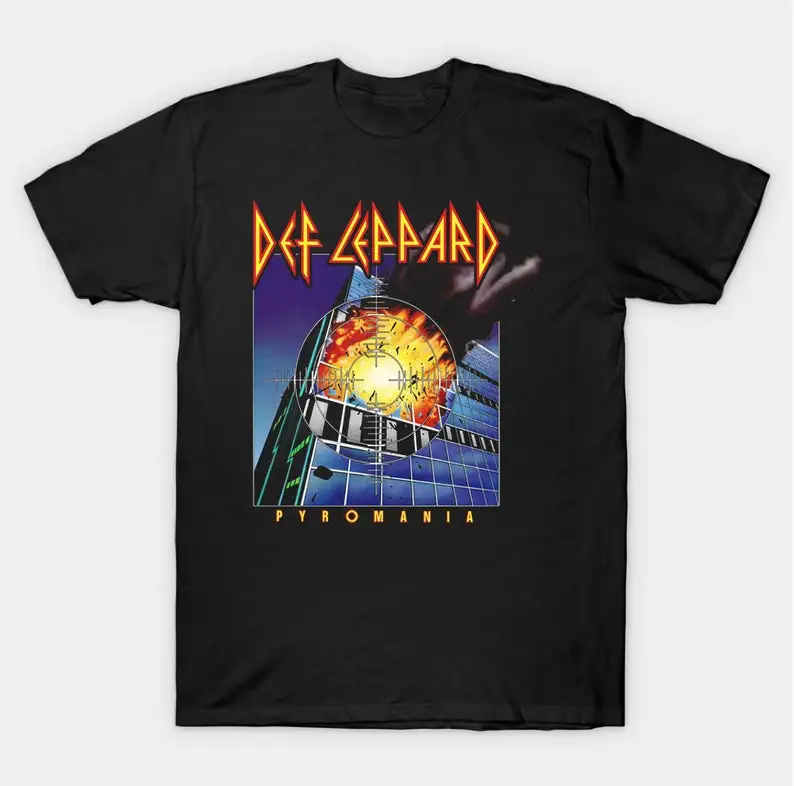 d3f l3ppard Pyromania Vintage T Shirt Metal Music Aesthetic Clothing t-shirt Tees Throwback Style Retro