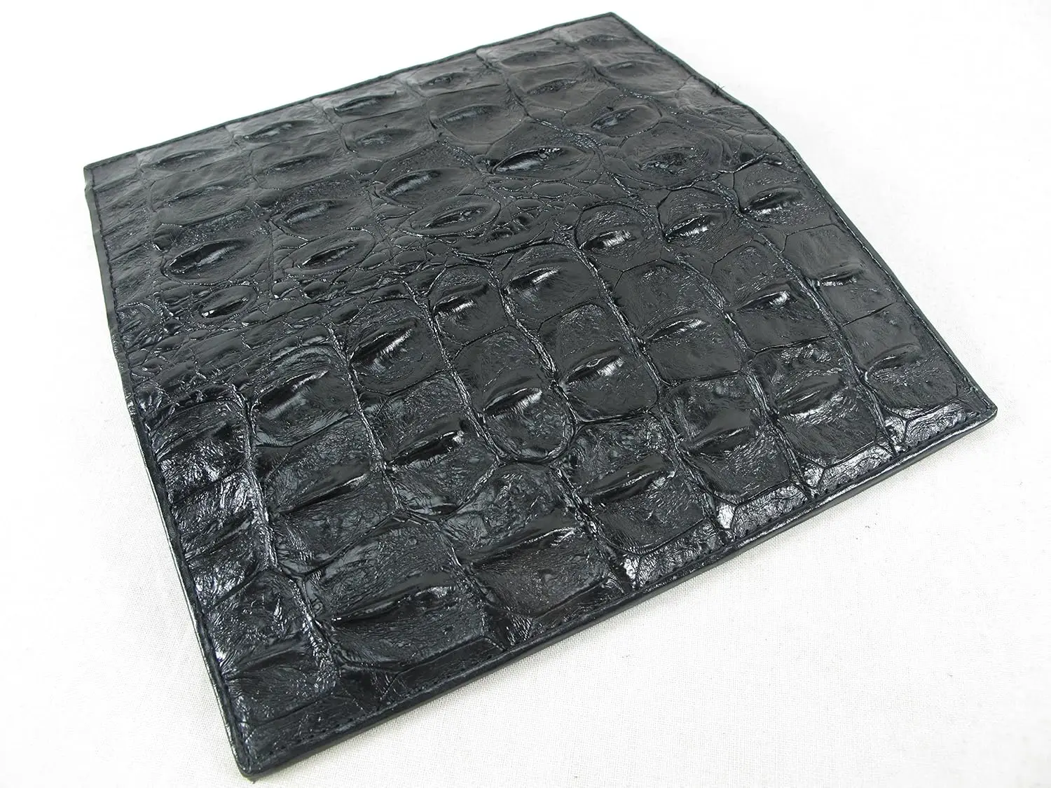 Genuine Crocodile Alligator Backbone Skin Leather Checkbook Long Wallet