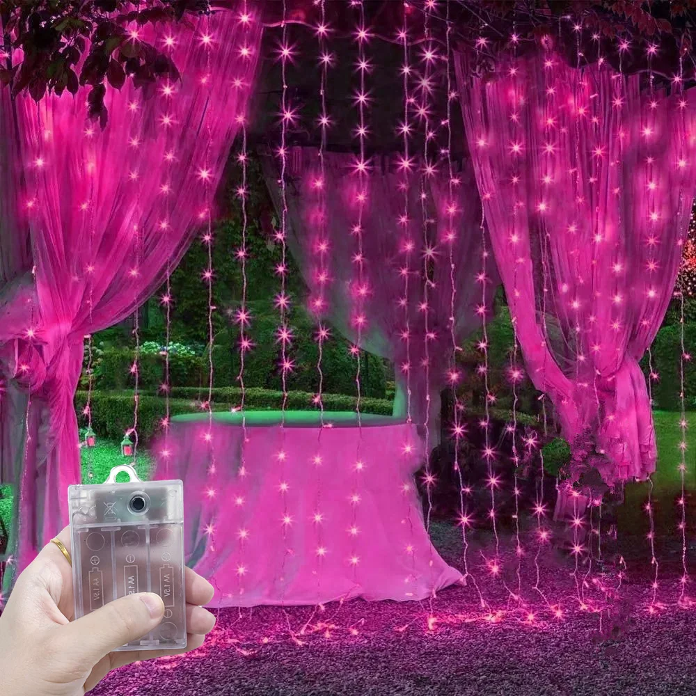 

Battery Power 2026 Valentine's Day Eid Mubarak Bedroom Outdoor Decoration LED Fairy Curtain Light String Ramadan Home Decoration