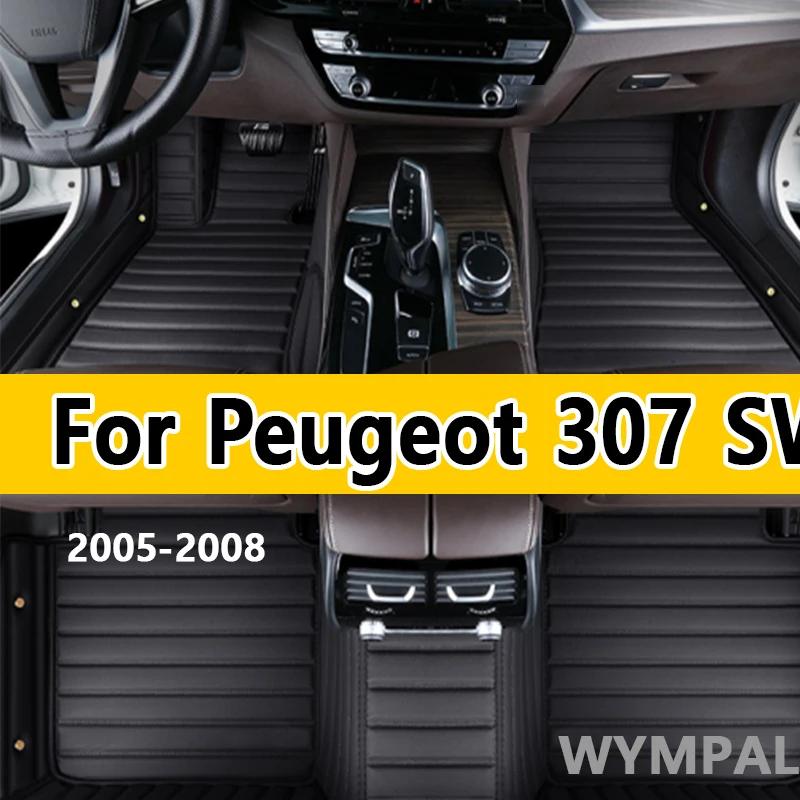 

Luxury Customized Artificial Leather Car Floor Mat For Peugeot 307 SW 2005 2006 2007 2008 Protect Your Vehicle's Interior