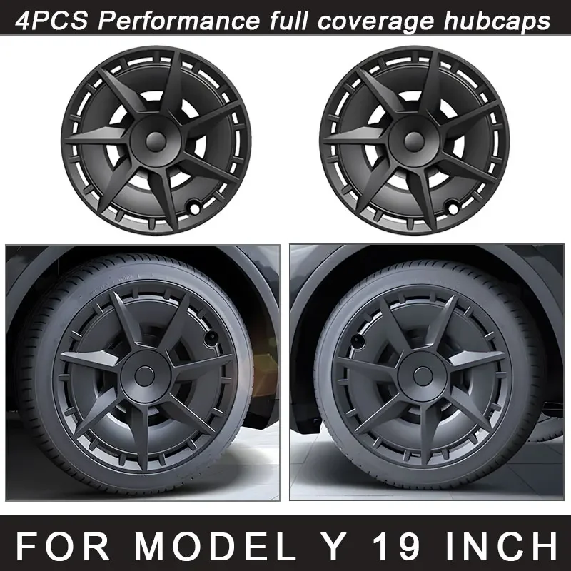 

4PCS Hub Cap for Tesla Model Y 19 Inch Performance Automobile Replaceme Full Rim Coverage Wheel Cover Car Accessories 2018-2024