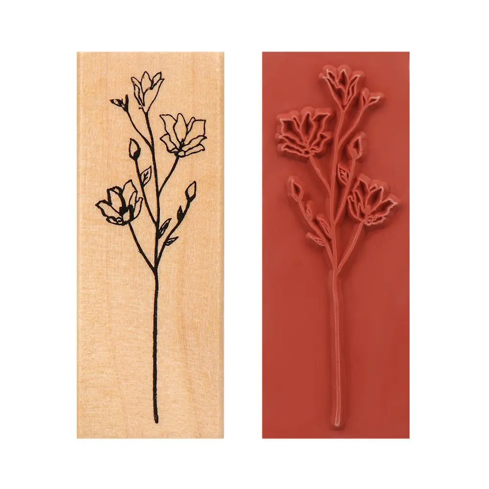 1PC Arts Stamping standard stamp Arts Home Vintage grass plants DIY Scrapbooking wooden rubber stamps