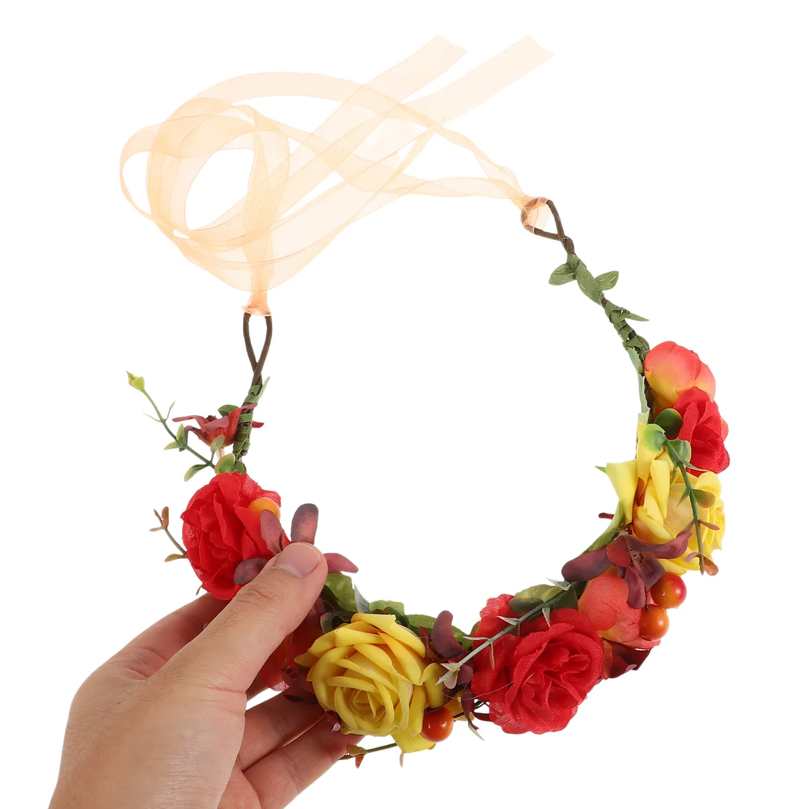 1Pcs Floral Rose Headband for Women Comfortable Lightweight Party Hair Hoop Bridal Headdress Carnival Masquerade Fancy Dress