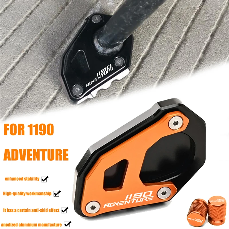 

For KTM 1190 adventure 1190 adv 1190adv 1190ADVENTURE Motorcycle Accessories Kickstand Side Stand Extension Pad Tire Valve Cap
