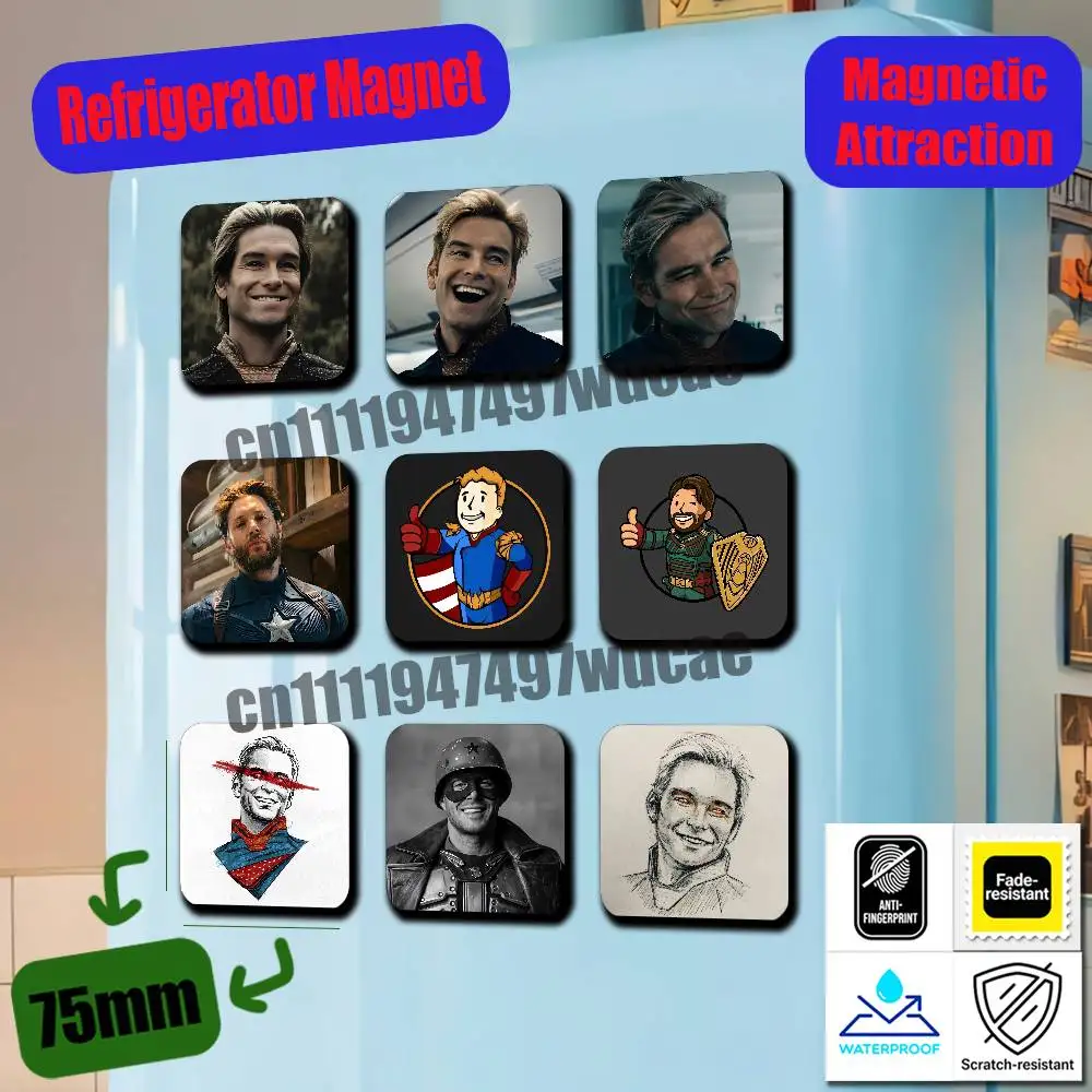 For Soldier Boy Homelander Fridge Magnets Freezer Metal Cabinet Custom Refrigerator Magnetic Card Case