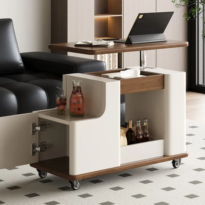 Minimalist Style Movable Tea Table Can Be Lifted Sofa Side Table Multifunctional Small Coffee Table