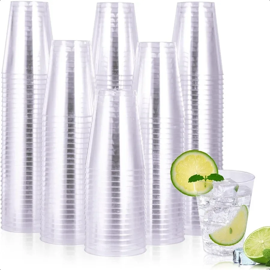 

300 Pack 7 oz Clear Plastic Cups Cups7 Ounce Wine Cups Ideal for Party Whiskey Wine Tasting Perfect for Halloween Christmas