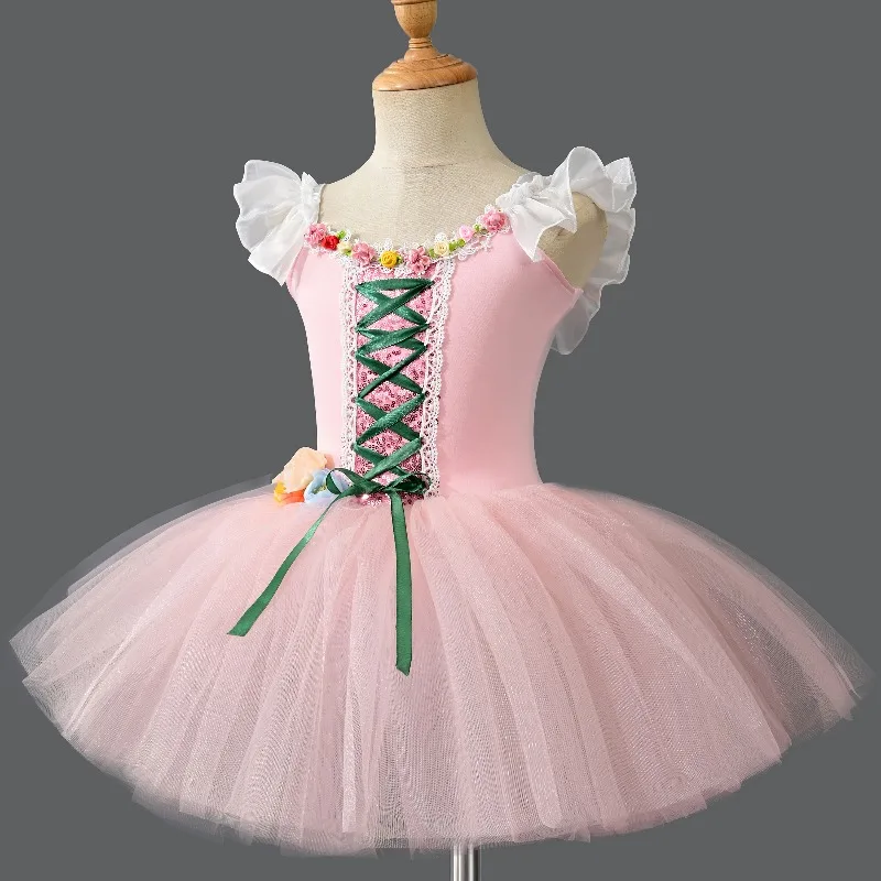 Children's Ballet Dress for Performance - Swan Lake Professional Strappy Ballet Dress for Girls - Little Swan Dance Dress