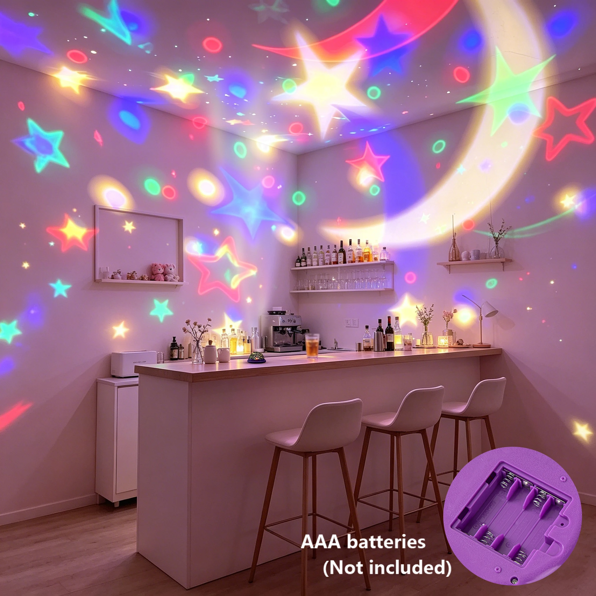 

Starry Sky Projector Night Light, Multi-Color Rotating LED Lamp for Bedroom, Birthday Gift