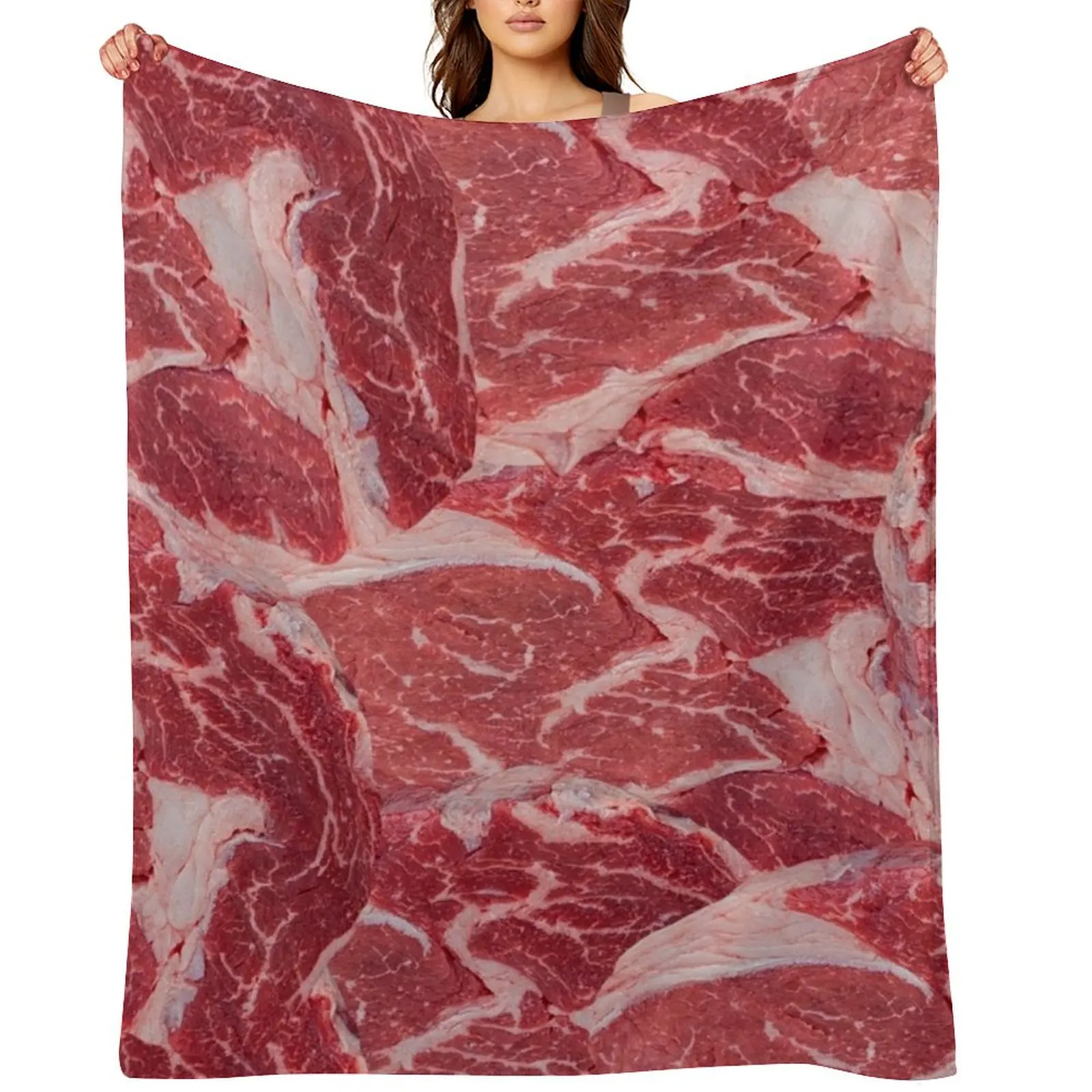 

Meat Throw Blanket For Decorative Sofa Hair Decorative Throw funny gift Blankets