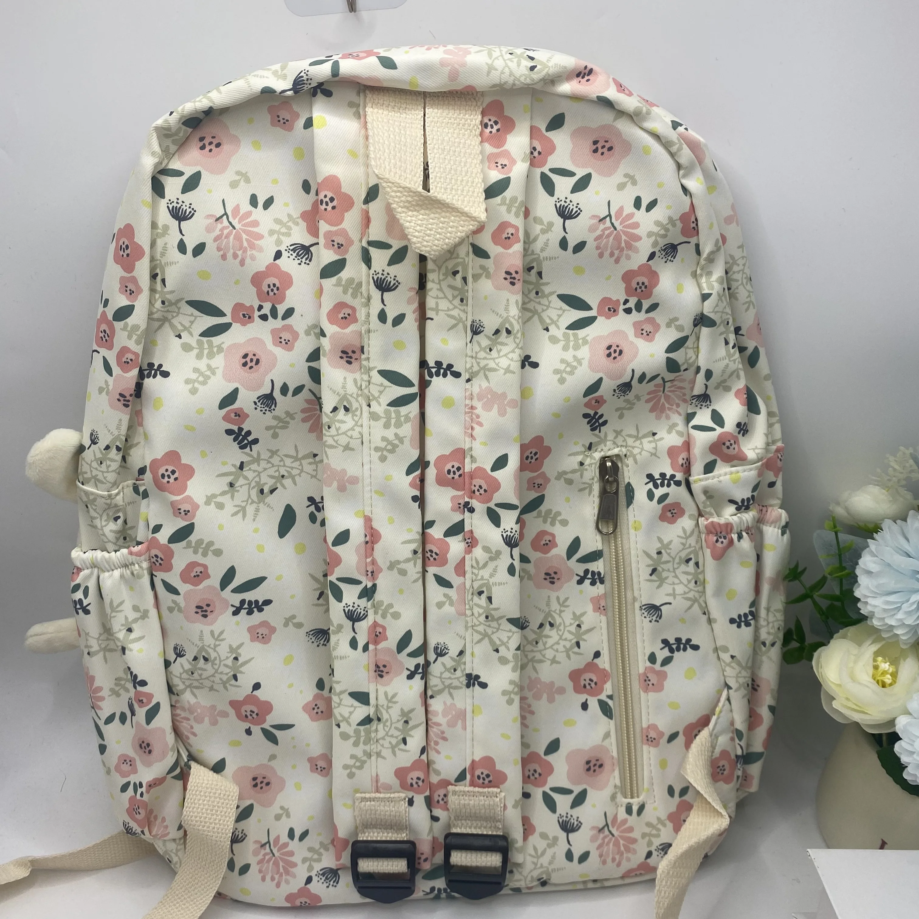 Grande Capacidade Pequena Flor Mochila para Meninas, Bolsa de Escola, Festa de Natal Infantil, Presente Personalizado, Nome Bordado