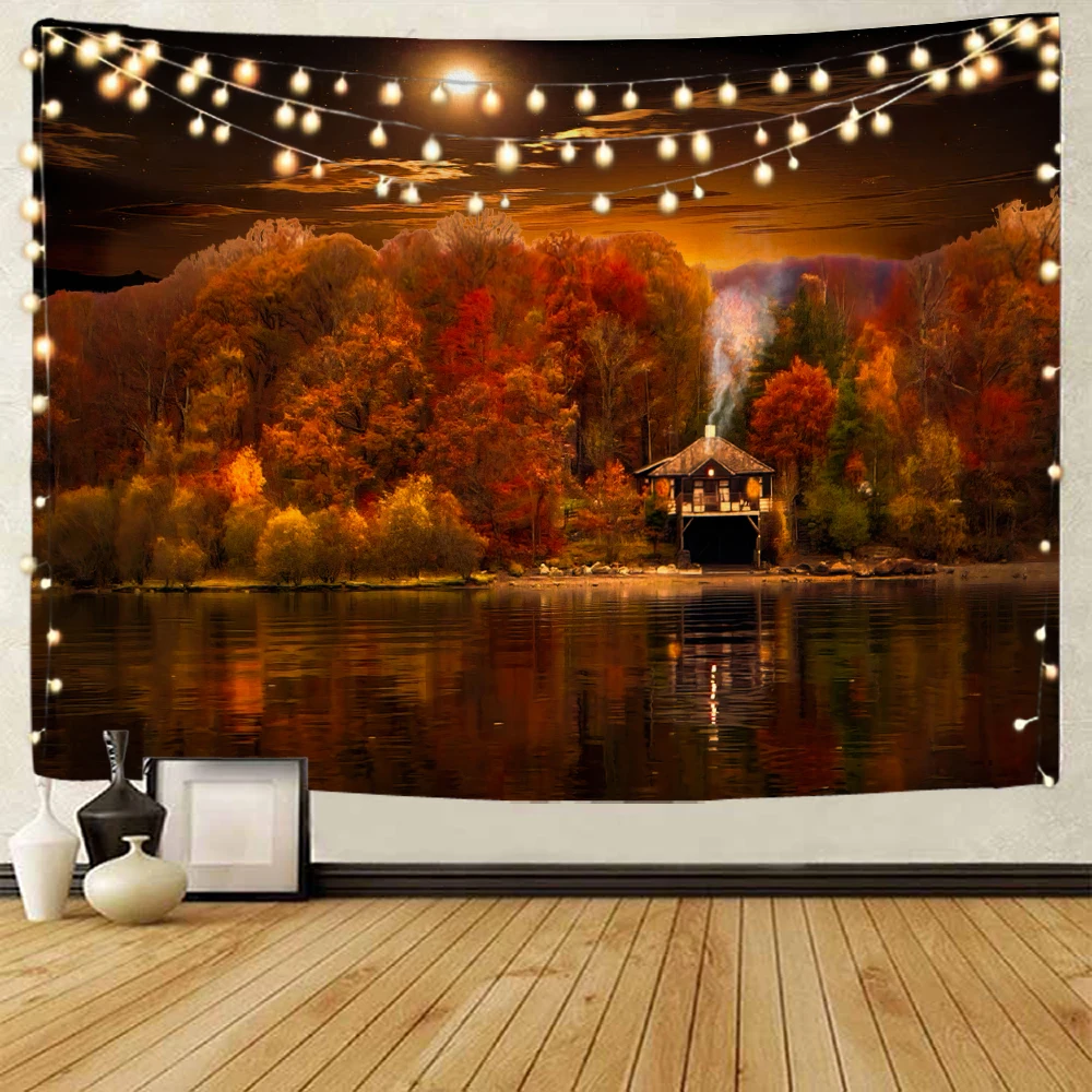 

Night starry sky forest background decoration tapestry forest starry sky background decoration tapestry home decoration tapestry