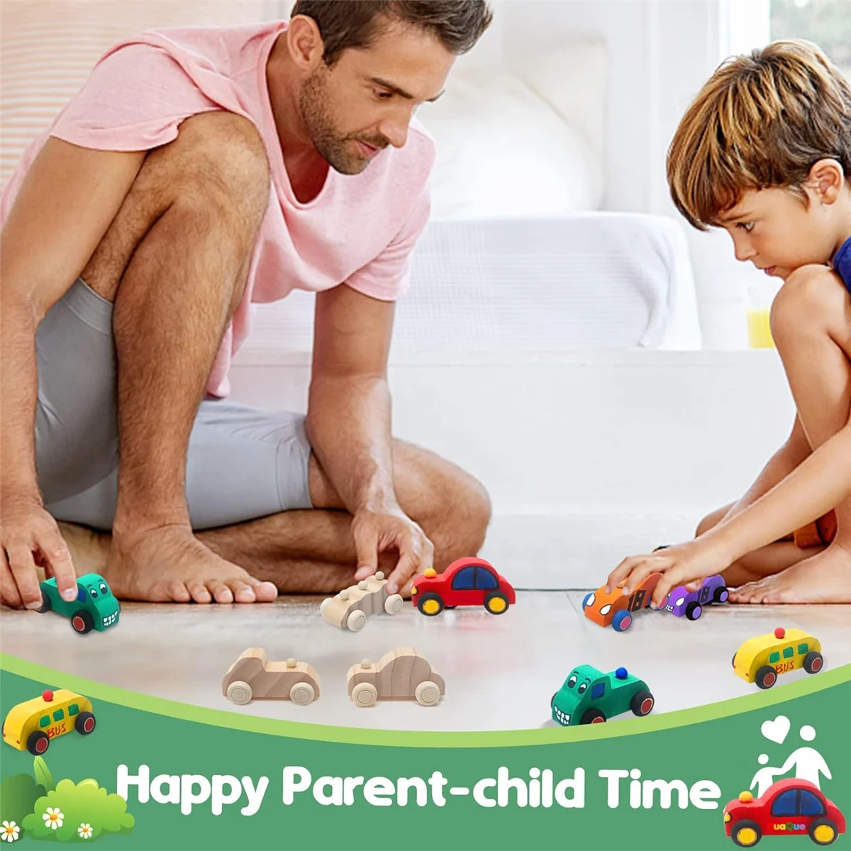 18-pak DIY drewniane samochody zabawkowe niedokończone drewniane samochody do malowania drewniane samochody rzemieślnicze do zajęć domowych projekty rzemieślnicze rodzina