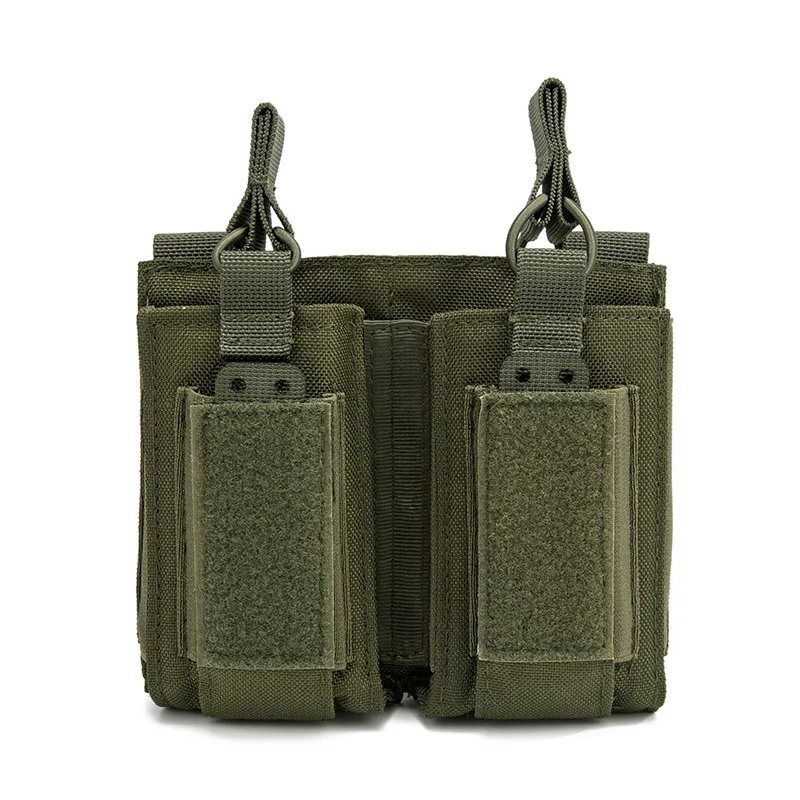 Toy Gun M4 M16 Molle Double Magazine Pouch Open-Top 9mm Pistol Mag Holster Double-Layer Mag Holder Vest Pouches EDC Tool Bag