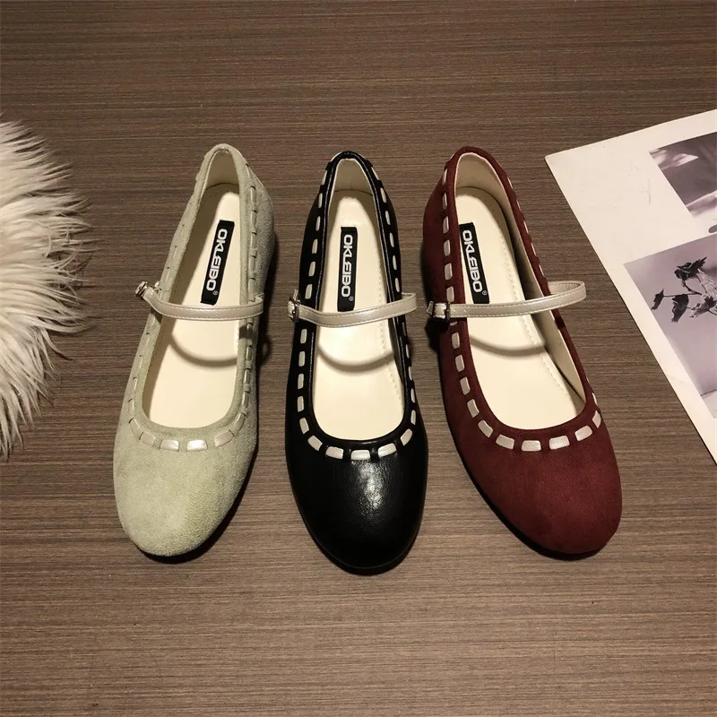 靴女性-2026-身長を伸ばす浅い口の女性の靴下駄プラットフォームローヒールバレエフラット新しいドレスレトロクリーパー