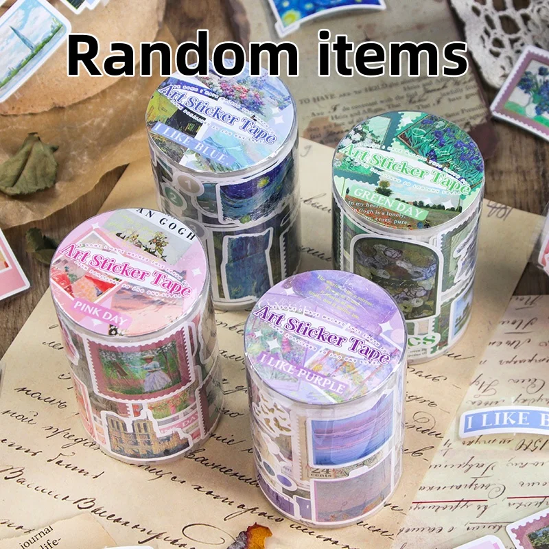 Contain Random Items, 1/4/16 Rolls, World Famous Art Painting Sticker Tape Set, Decorative Tape for Scrapbooking, Journaling