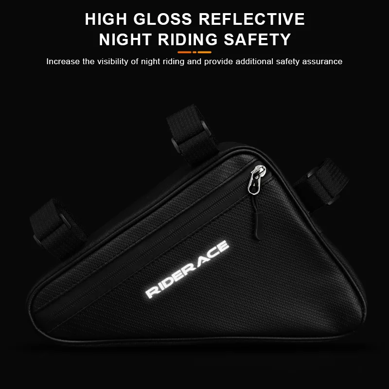 RIDERACE Waterproof Cycling Tube Bags 3L MTB Road Bike Triangle Bag Cycling Frame Front Bags Repair Tools Pannier Bicycle Bag