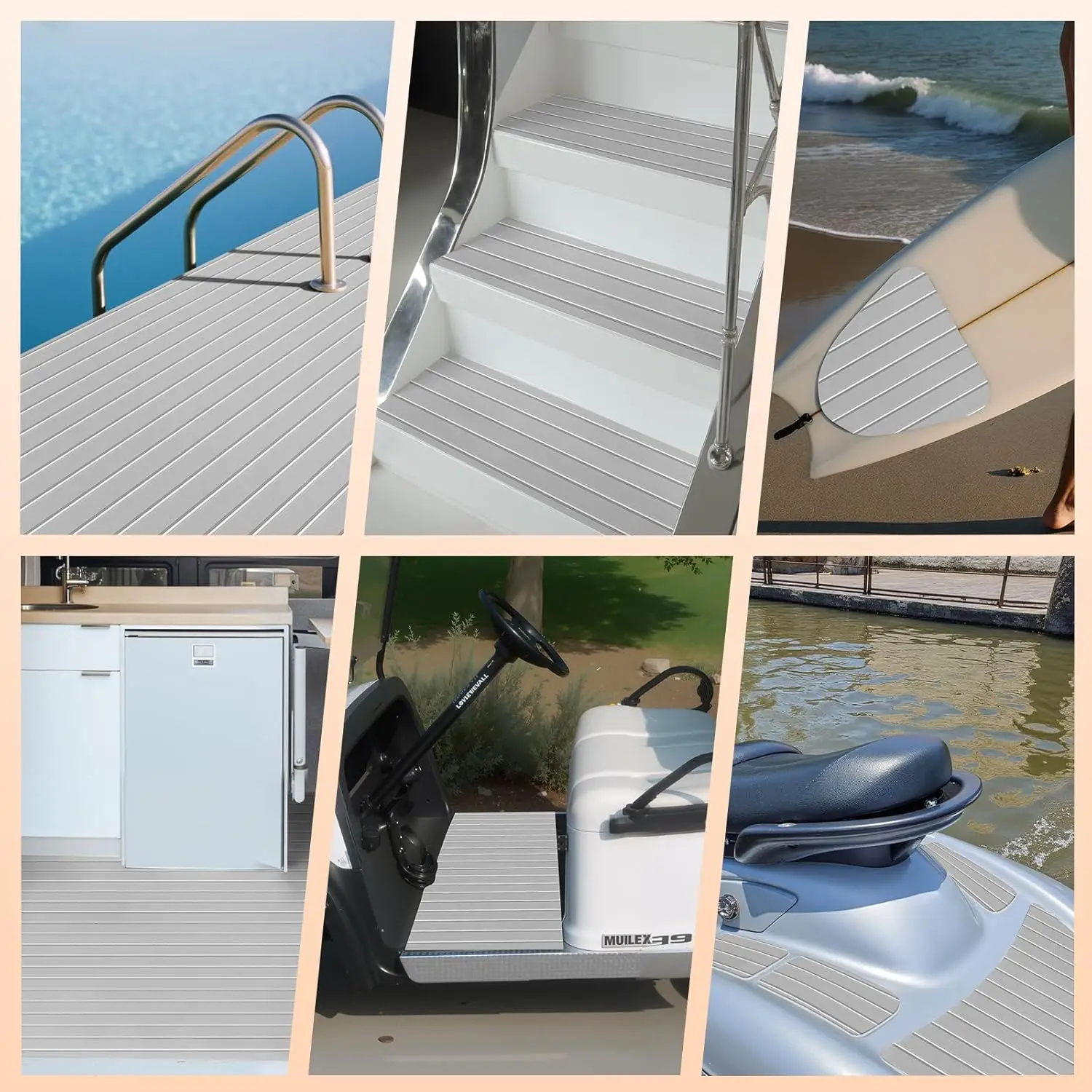 2400x450x6mm  EVA Foam Self Adhesive Sticker for Boat Flooring Pad Marine Deck Mat Boat Yacht Decking Sheet Home Decoration view 6