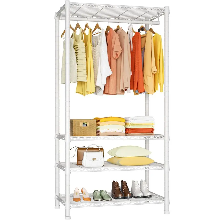 

H2 HeavyDuty Portable Closets, 4Tier Freestanding Garment Rack Suit for Small Space and Corner, Closet Organizer System Portable