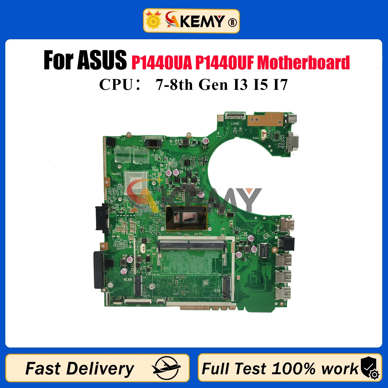 

P1440UA Laptop Motherboard For ASUS ProArt P1440U P1440UA P1440UF Notebook Mainboard With I3 I5 I7 CPU 100% tests OK fast ship