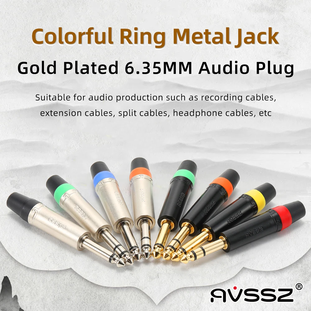 6.35 mm Guitar Instrument Audio Cable Plug Mono Stereo Jack 1/4