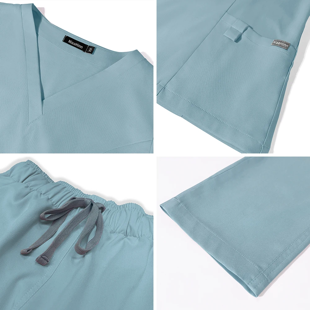 Wholesale Operating Room Surgical Uniforms Solid High-quality Medical Uniform Pet Clinic Healthcare Beauty Salon Nursing Scrubs