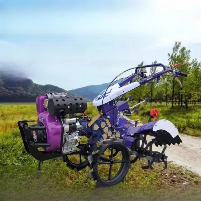 محراث دوار للتوصيل المباشر بأربعة عجلات، محراث صغير متعدد الوظائف