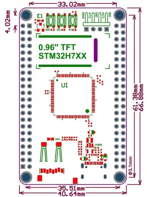 لوح تجريبي من Weact ، STM32H743 ، STM32H743VIT6 ، STM32H7 ، STM32