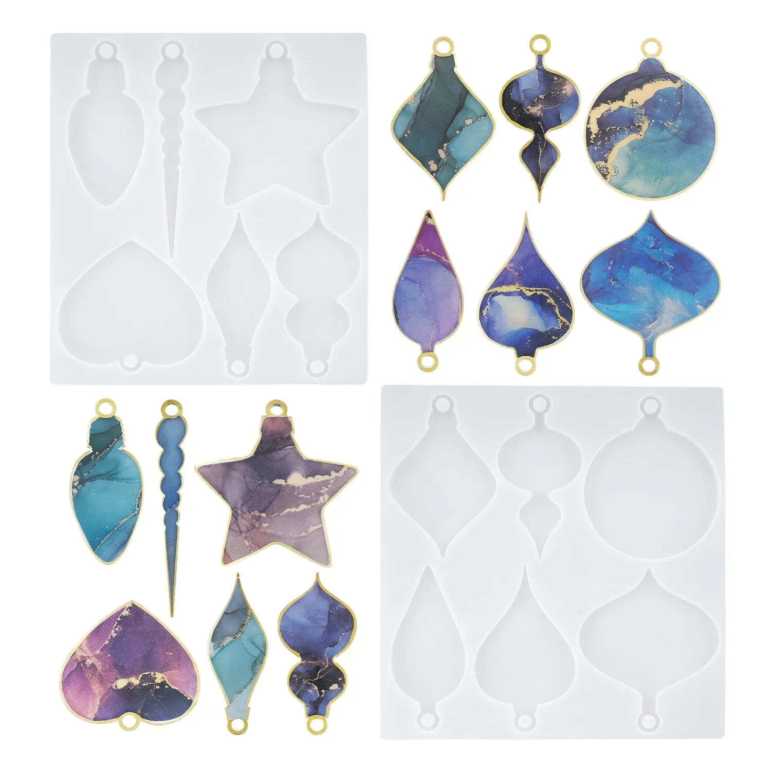 Christmas Decorations Creative Hanging Ornaments Keychain Epoxy Resin Mold DIY Silicone Molds