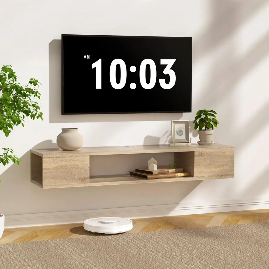 

Навесная тумба под телевизор, настенный медиацентр и полка-шкаф, консоль для ТВ с местом для хранения, медиаконсоль для DVD-плеера