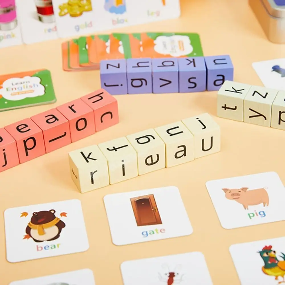 

Wooden Matching Letter Game Education Toys Children's English Card Spelling Spelling Words Toys Early Learning English Game