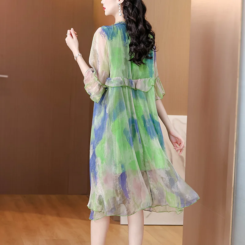 فستان بوهو ميدي فاخر مزين بالترتر لعام 2025 فساتين أنيقة غير رسمية للحفلات الليلية الصيفية للنساء من الشيفون فساتين ضيقة للشاطئ #3