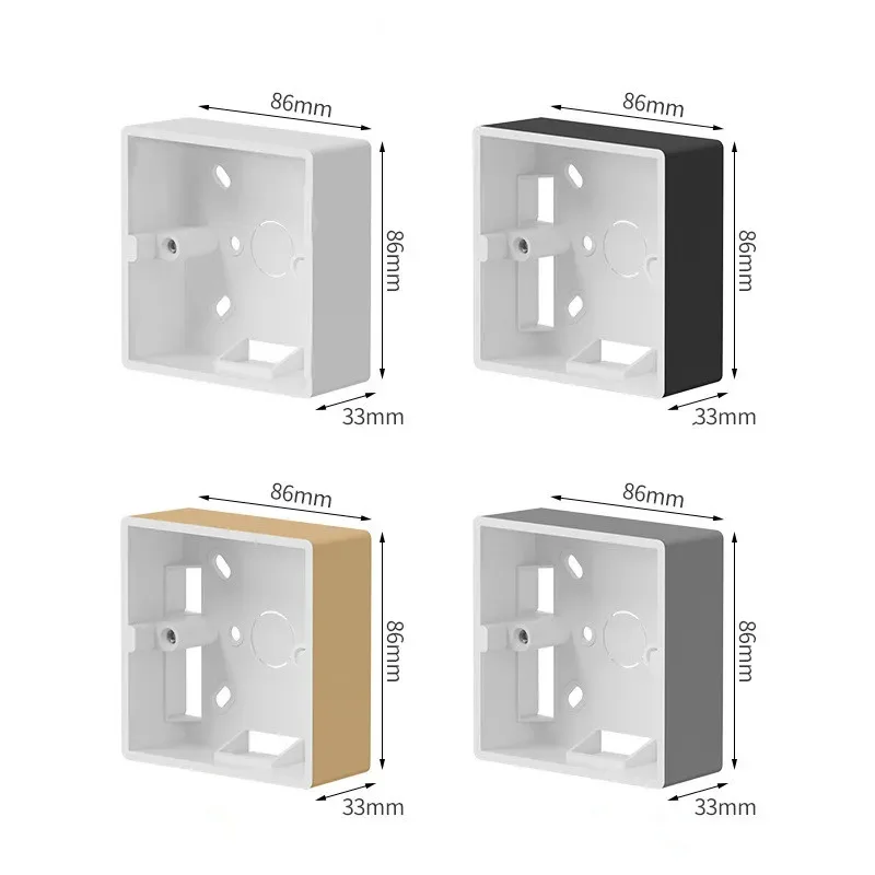 

86 Type Mounting Box Prastic External Mounting Box Standard 86mm*86mm Wall Surface Switch Socket Box Depth 35mm