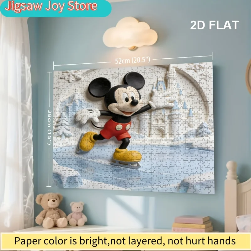 ディズニー ディズニー スティッチとミッキー ホームデコレーションプリント |   大人の脳の挑戦のためのジグソーパズル、家族のゲームの夜に最適、クリ